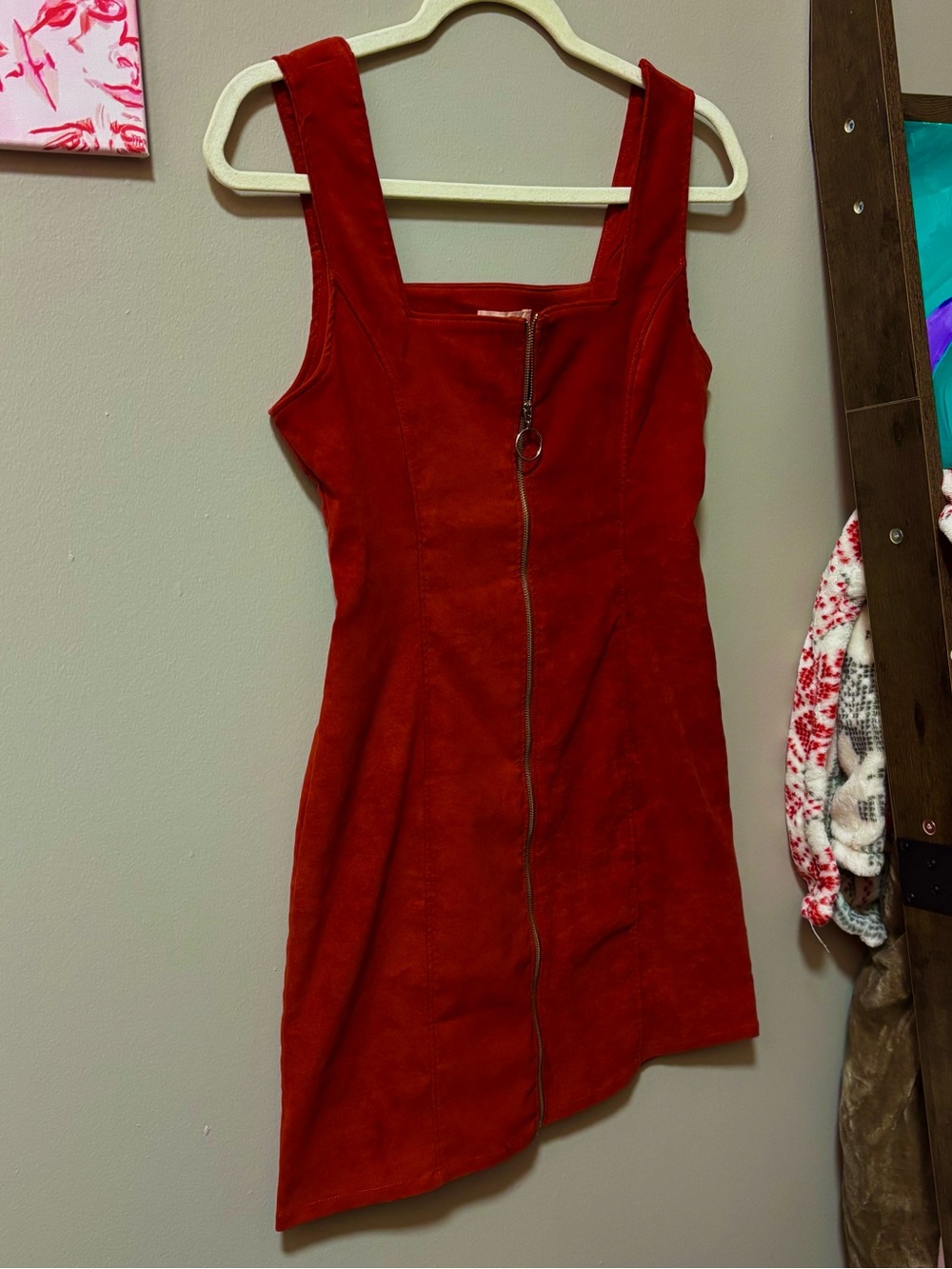 Le Lis Terracotta Zip-Front Mini Dress